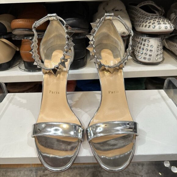 Christian Louboutin Silver Leather Sandal - Picture 3 of 7